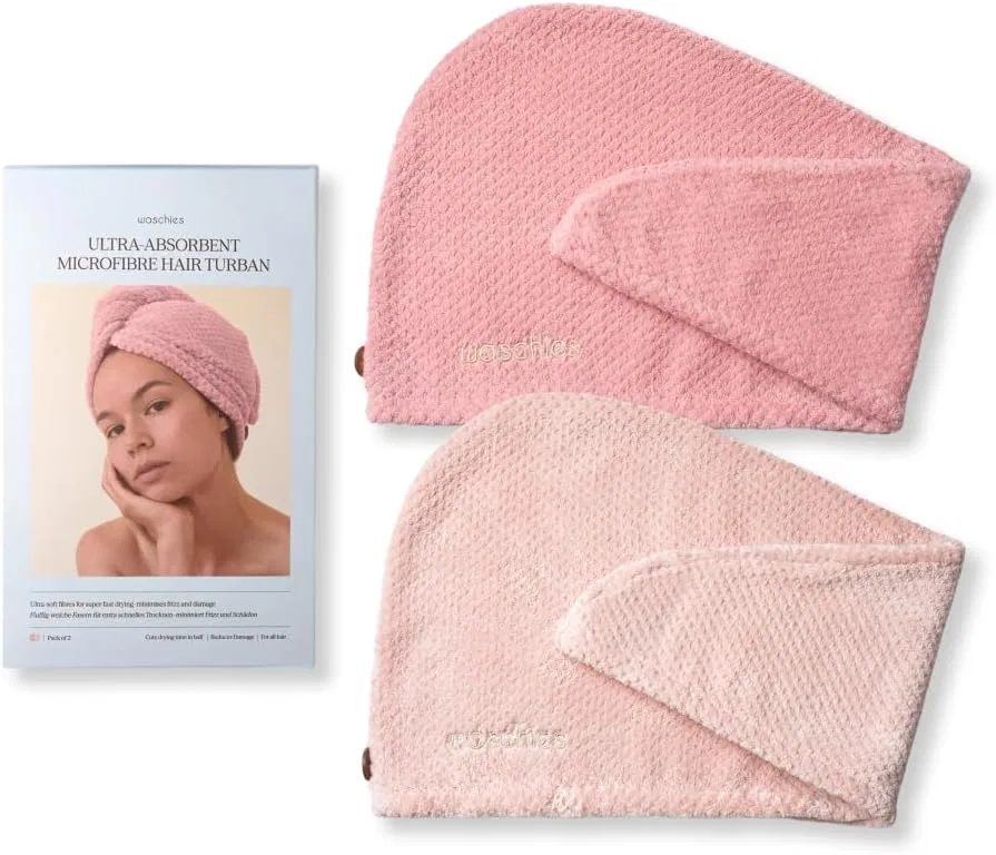 Набор полотенец-тюрбанов для волос waschies из микрофибры (2 шт.) Waschies, Pink