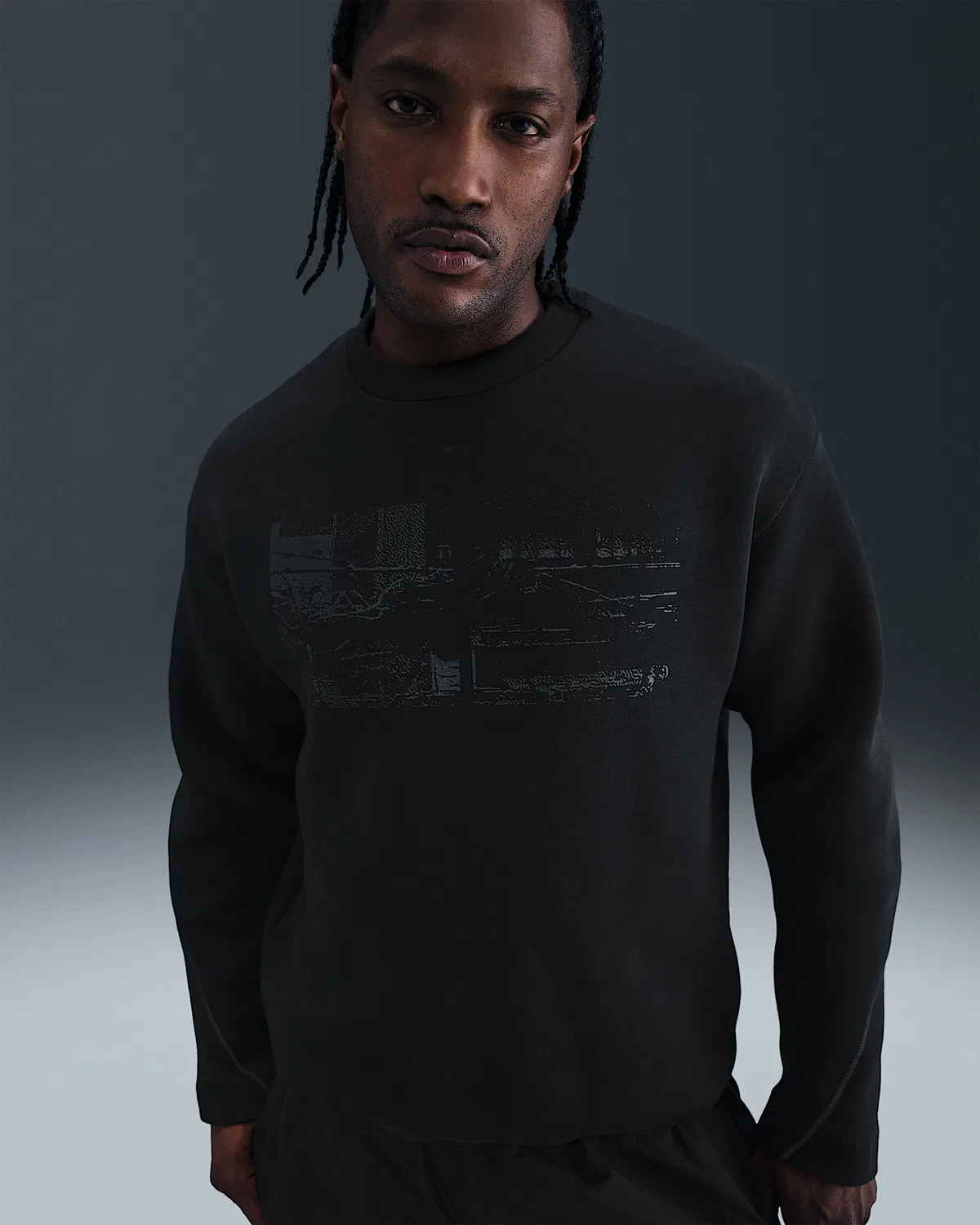 Мужское флисовое поло с отражающими элементами Nike Tech, Black/Black