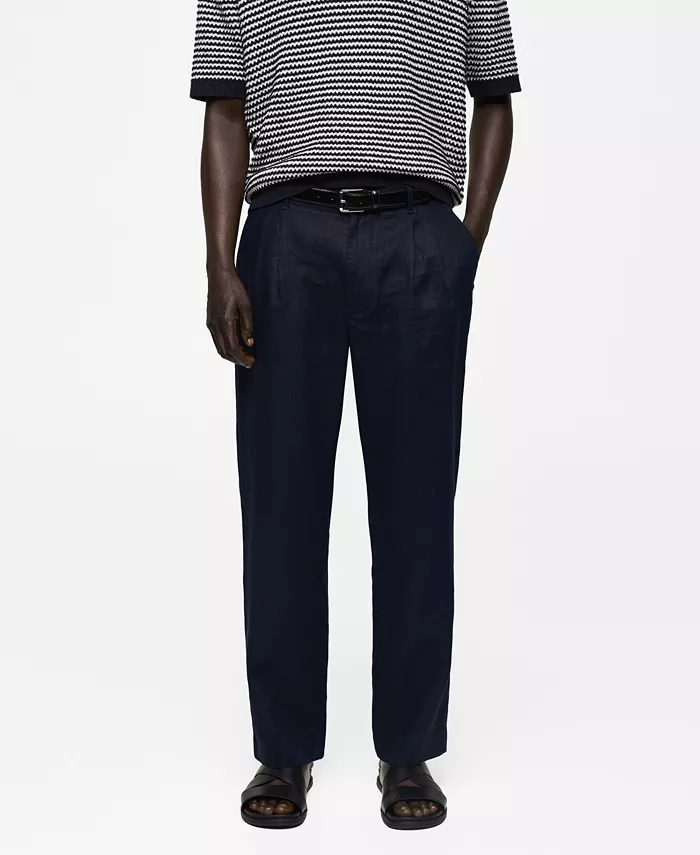 

Мужские брюки Relaxed Fit MANGO, синий