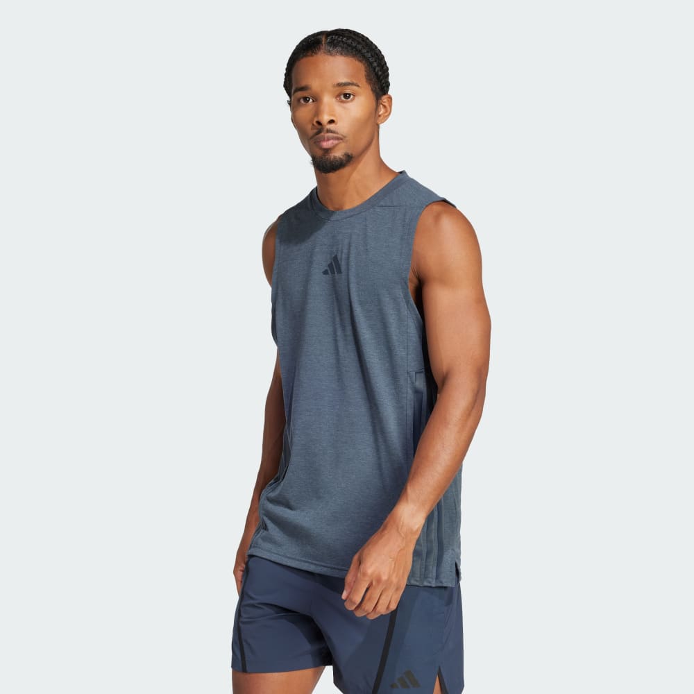 

Спортивный топ Adidas Designed-for-Training 3-Stripes Tank Top, цвет Aurora Ink