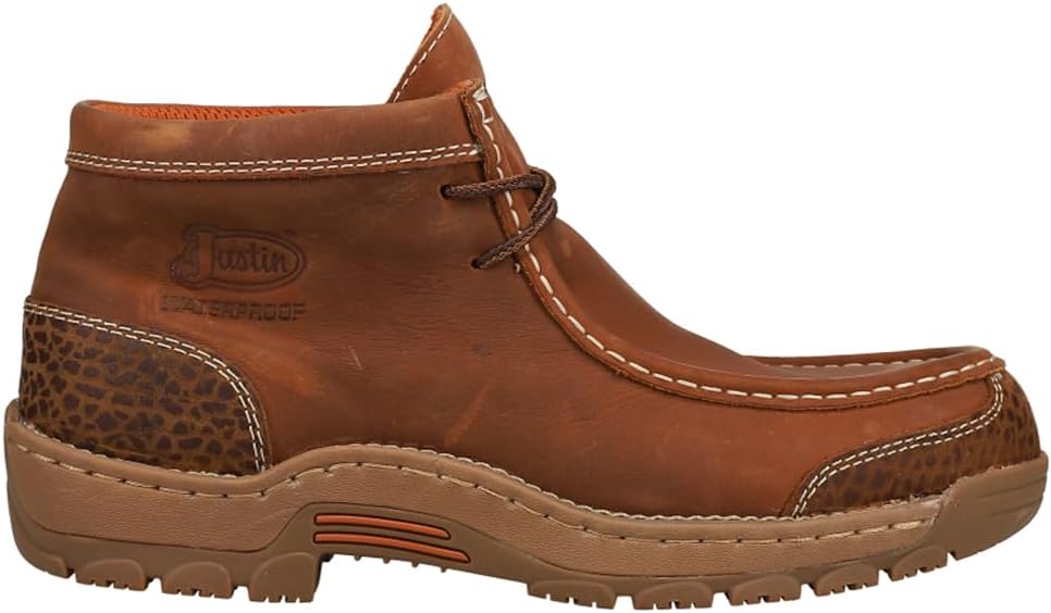 

Мужские ботинки Justin Original Workboots Crafton с водонепроницаемым носком-мокасином для работы и повседневной носки - коричневые