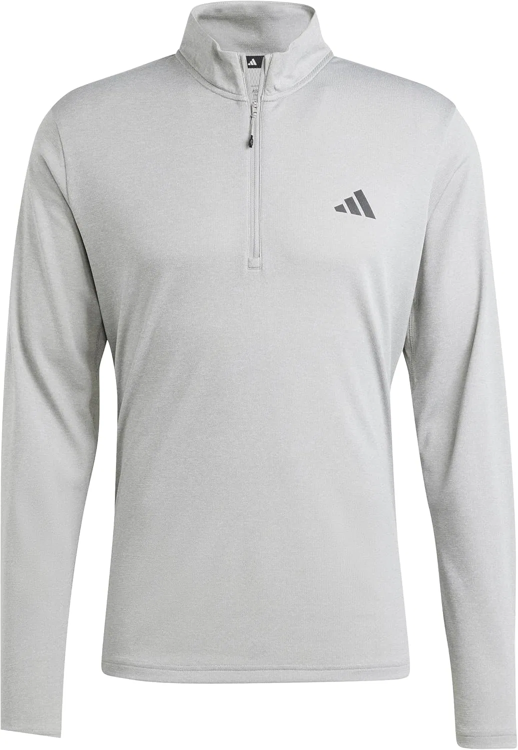 Футболка с длинным рукавом и молнией на четверть Adidas Train Essentials мужская, серый — фото 2