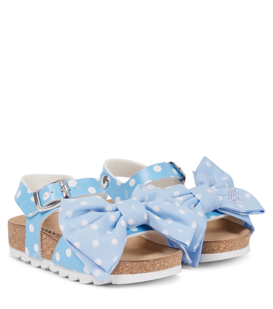 

Сандалии в горошек, украшенные бантом Monnalisa, синий