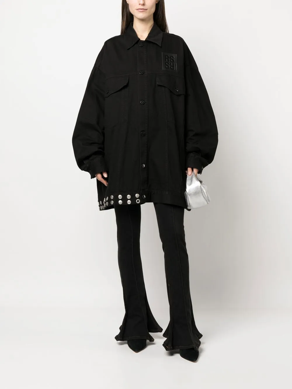 Джинсовая куртка с бахромой Raf Simons, черный — фото 3