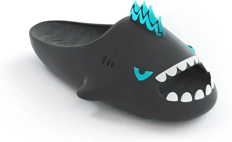 Сандалии-слайды Sharkicks Pro из ЭВА, черные Nuclear Kaiju Hello Slippers — фото 2
