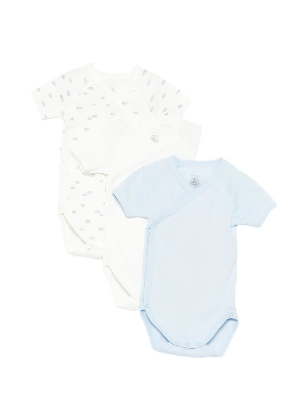 

Боди на кнопках (набор из трех штук) Petit Bateau, белый