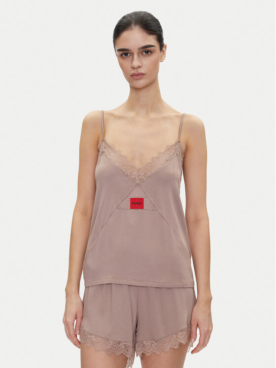 

Пижамная футболка стандартный крой Red Label Lace_Cami 50531653 Hugo, коричневый