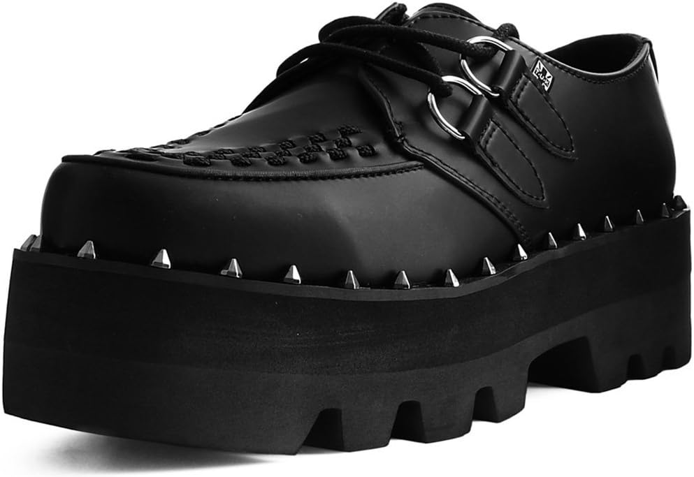 

Черные кроссовки T.U.K. из искусственной кожи с подошвой типа Dino Lug для мужчин и женщин, платформенные туфли с шипами, черный