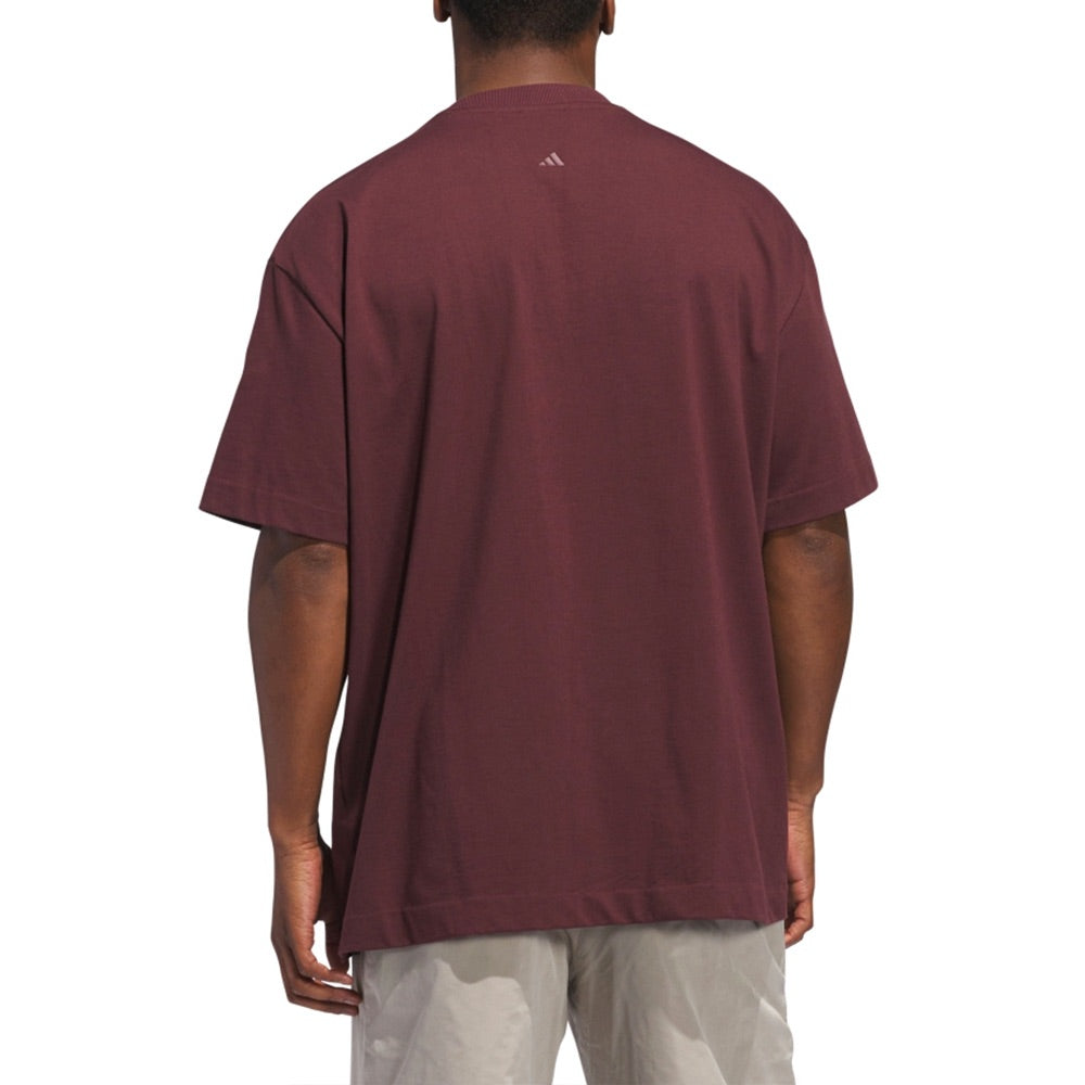 Футболка adidas Basketball T-Shirt 'Burgundy' — фото 3