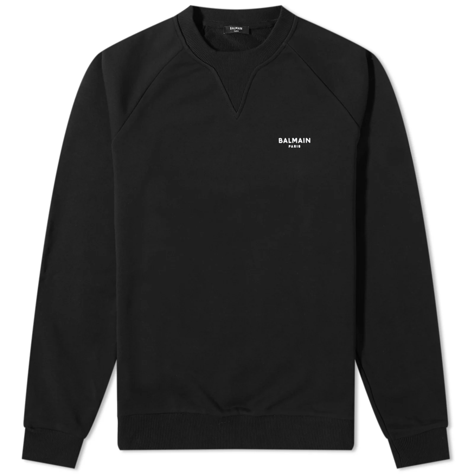 

Свитшот с логотипом и ребристым низом BALMAIN, черный