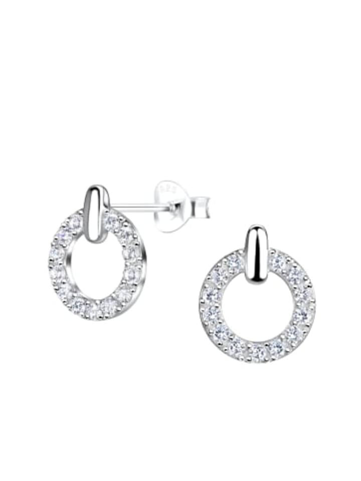 

Alexander York Серьги-гвоздики CIRCLE ZIRKONIA из серебра 925 пробы, комплект из 2 штук