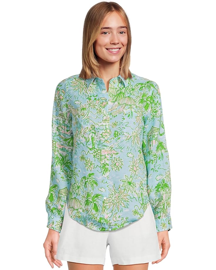 

Женская блуза Lilly Pulitzer Sea View, Fresh Water Blue Sunbathers Bliss