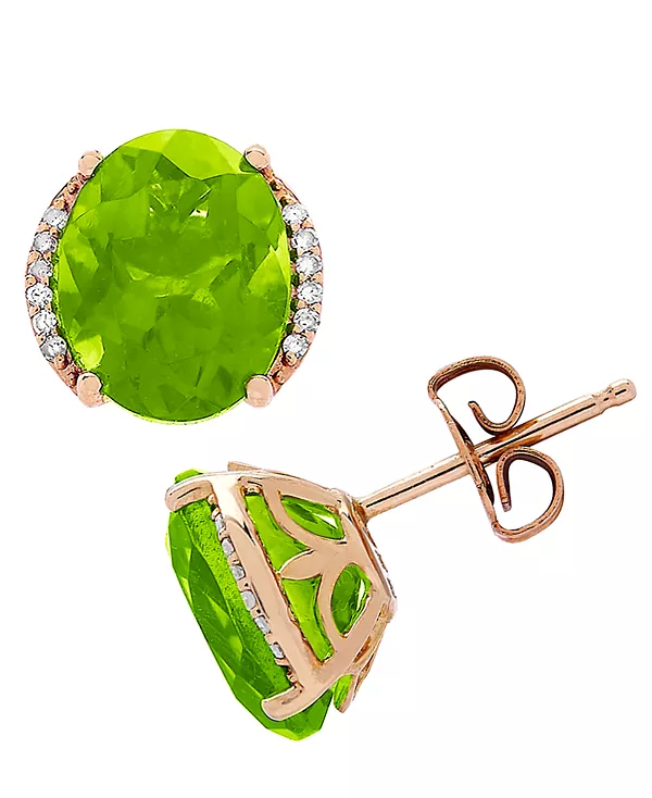 

Серьги-Гвоздики с перидотом (3-3/4 карата) и бриллиантами (1/20 карата) из 14-каратного золота Macy'S, peridot
