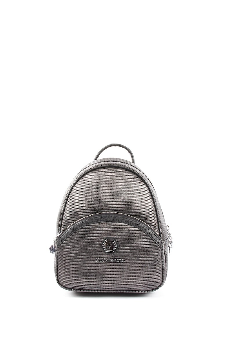 

Рюкзак из экокожи с рельефом Silver&Polo, черный