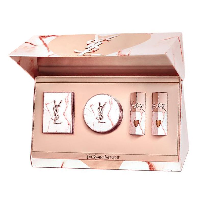 SAINT LAURENT Набор для макияжа Qixi Festival Pink Gold Stone Box из четырех предметов для легкого нанесения тона — фото 2