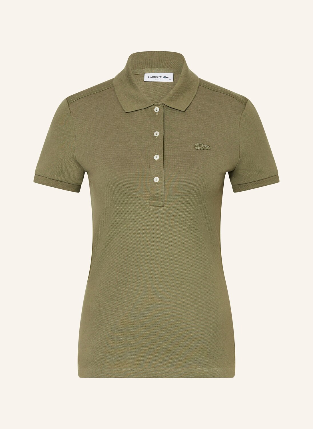 

Рубашка-Поло узкого кроя из пике Lacoste, хаки