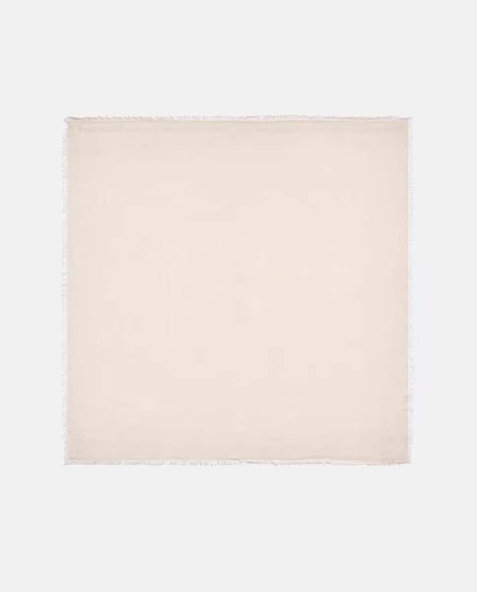 

Сырой платок с принтом бренда Calvin Klein, кремовый