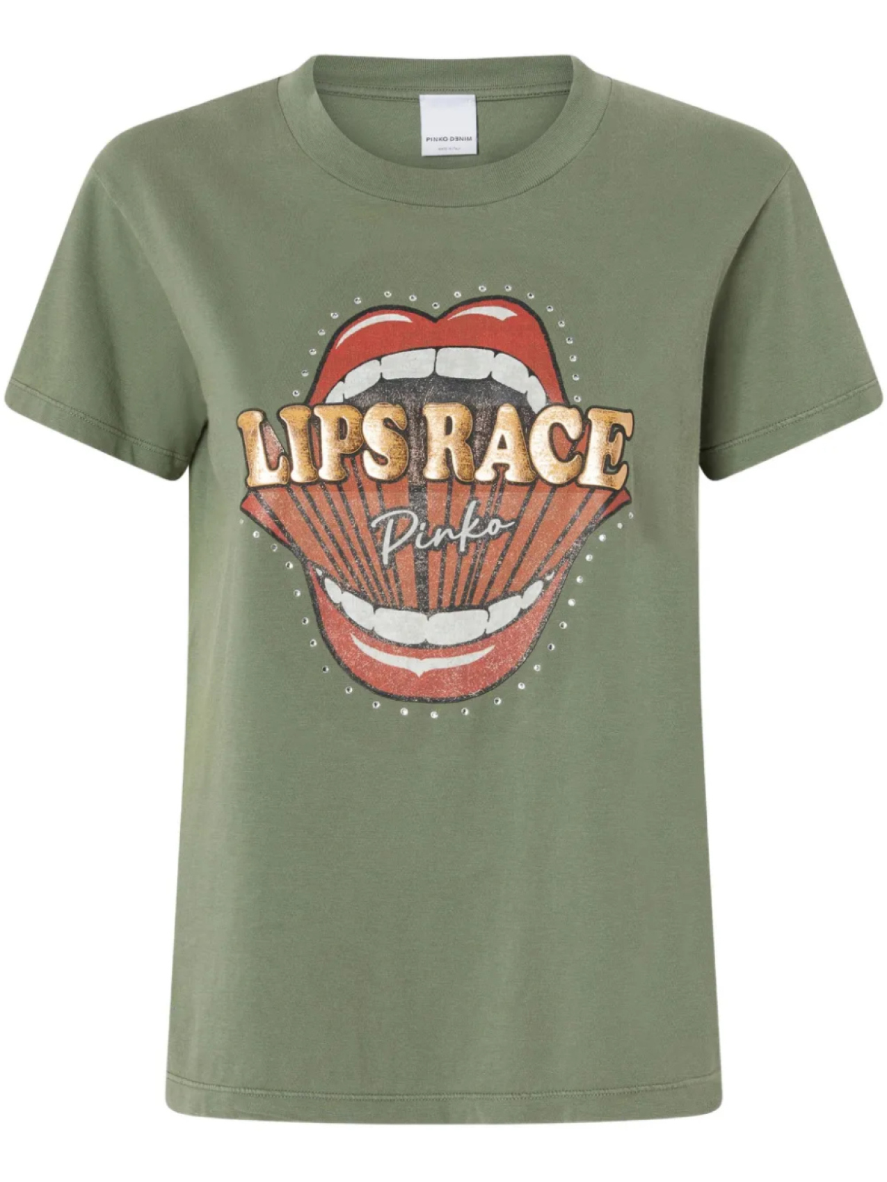 

Футболка с принтом губ PINKO Lips Race, зеленый