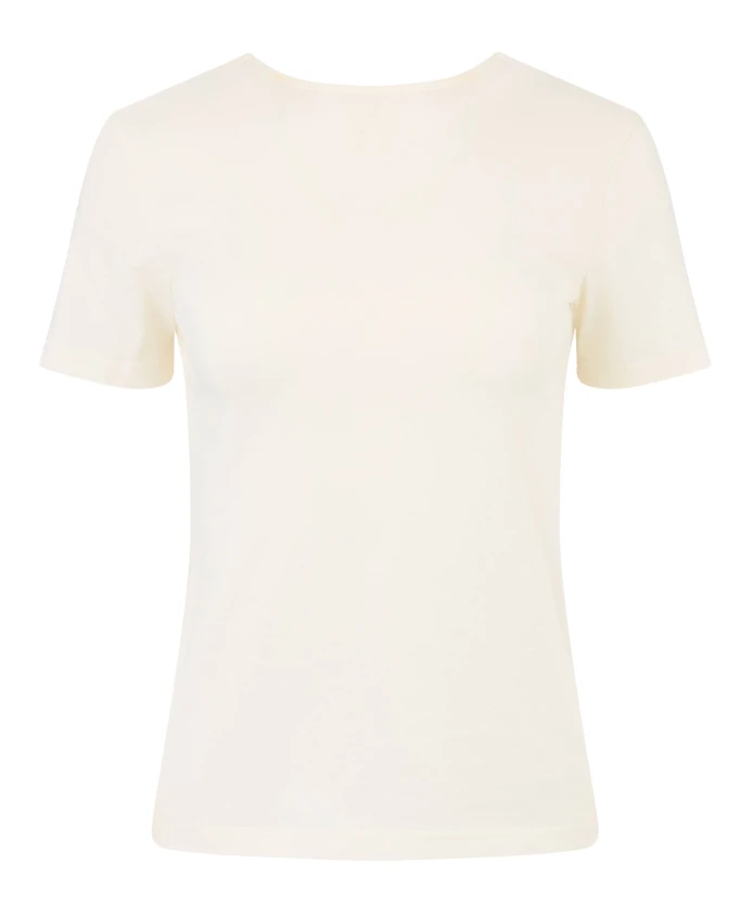 

Футболка с глубоким, драпированным вырезом на спине. Nina Ricci, белый