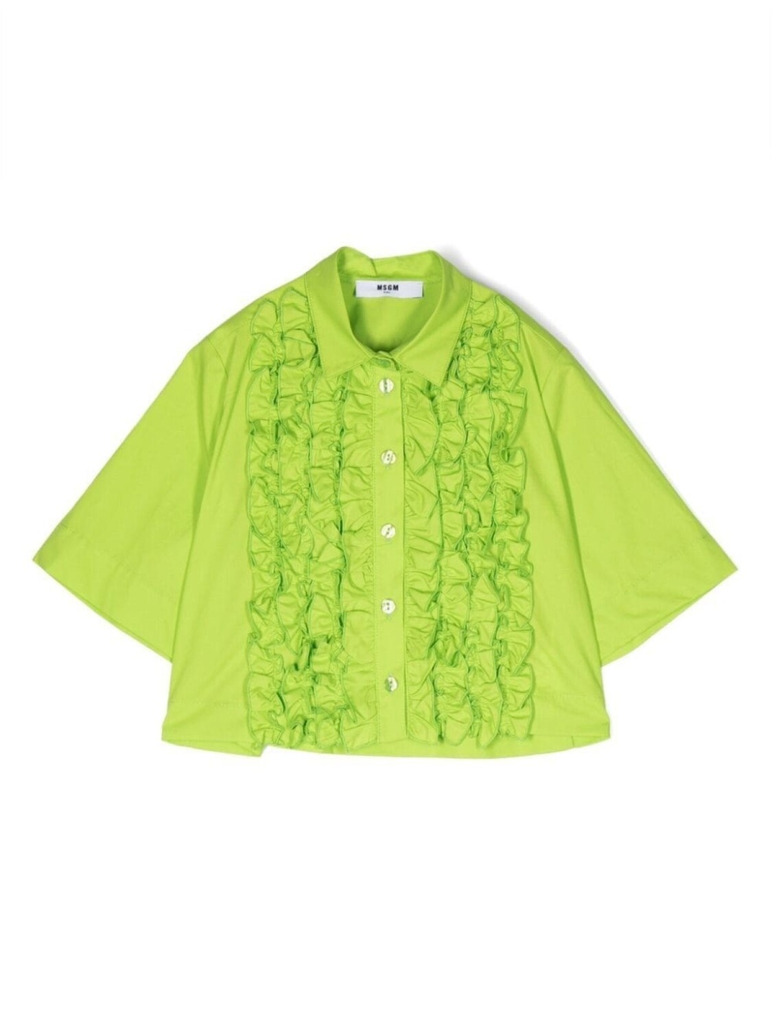 

MSGM Kids рубашка с оборками, зеленый