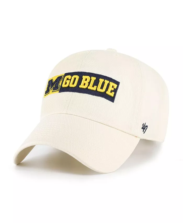 

Мужская натуральная регулируемая кепка Michigan Wolverines Clean Up '47 Brand