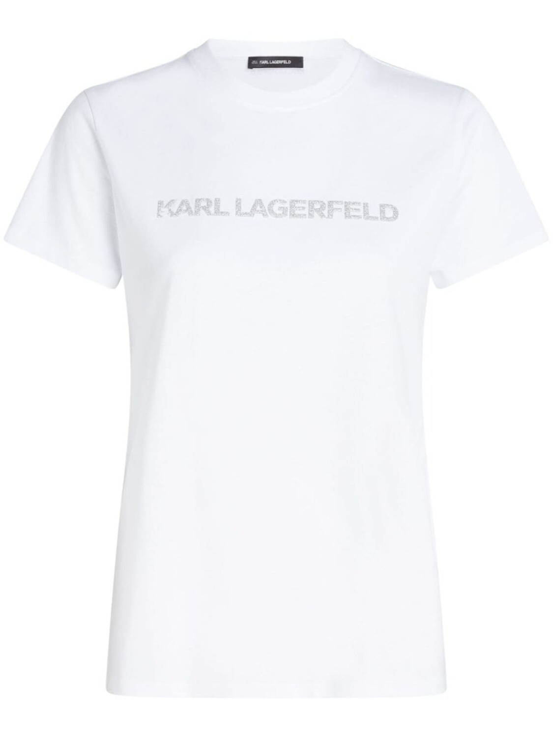 

Футболка с блестящим логотипом и аппликацией Karl Lagerfeld, белый