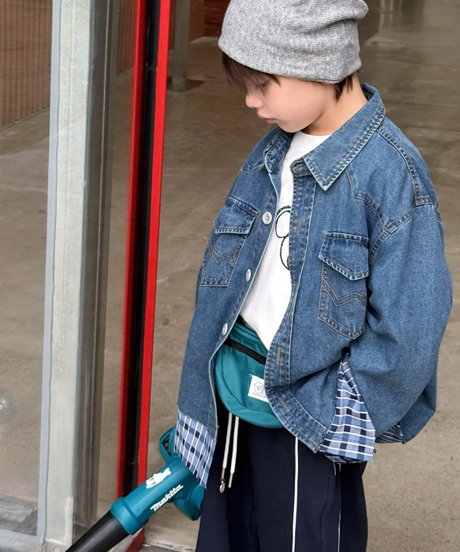 【aimoha-KIDS-】Джинсовая куртка в многослойном стиле — фото 3