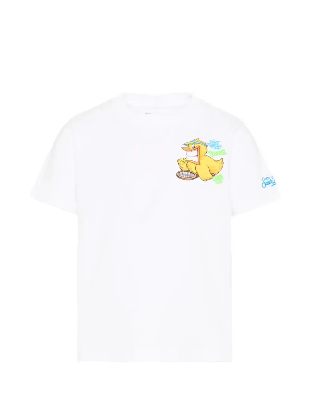 Футболка с графическим изображением утки и теннисиста Mc2 Saint Barth Kids, белый