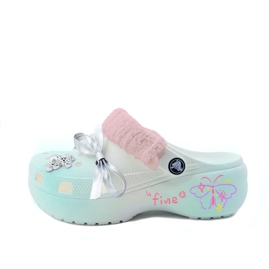 Crocs Классические туфли-сабо на платформе унисекс белого цвета