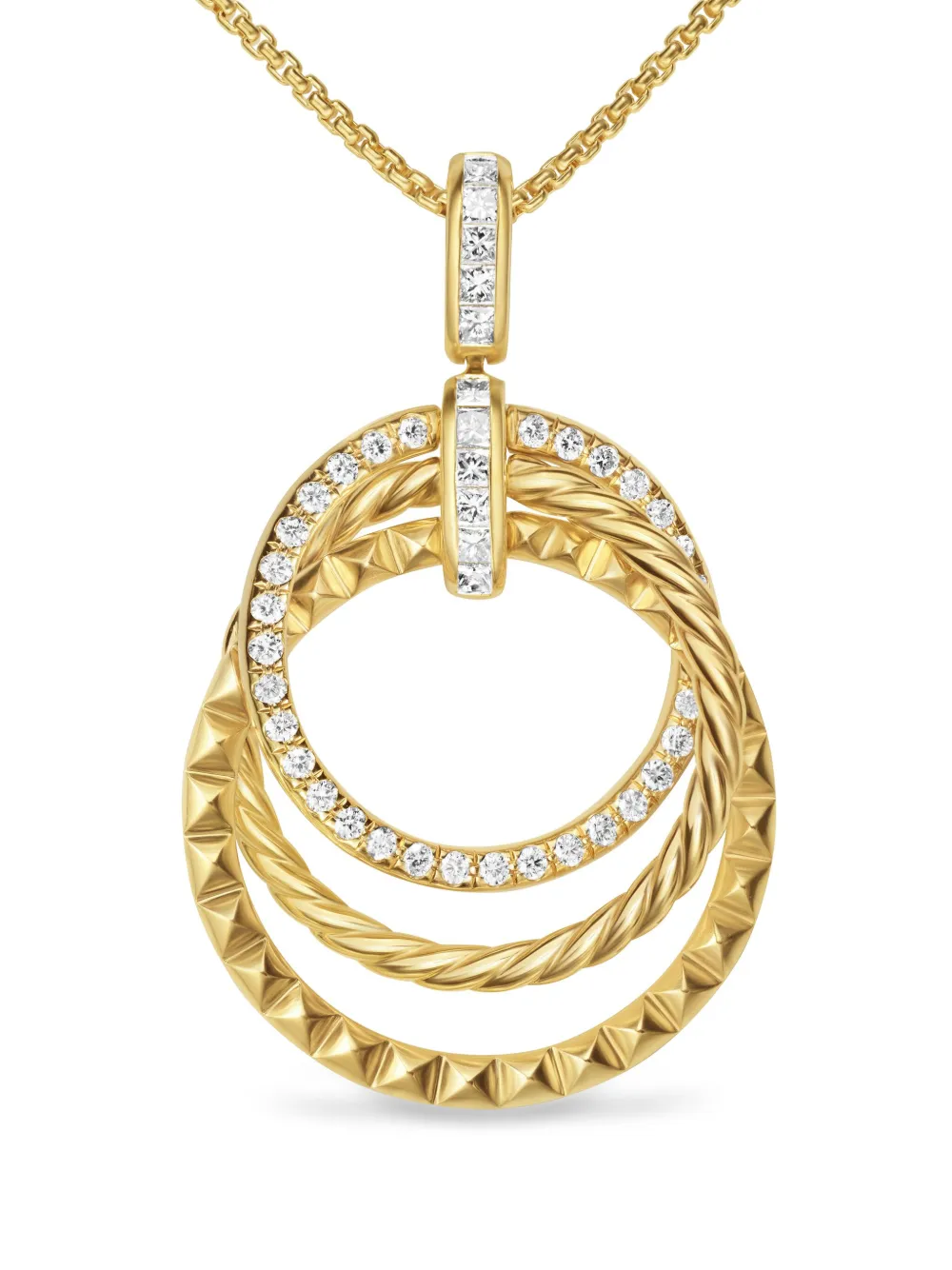 

Колье Crossover Trio из желтого золота с бриллиантами (1.25 мм) David Yurman, золотой