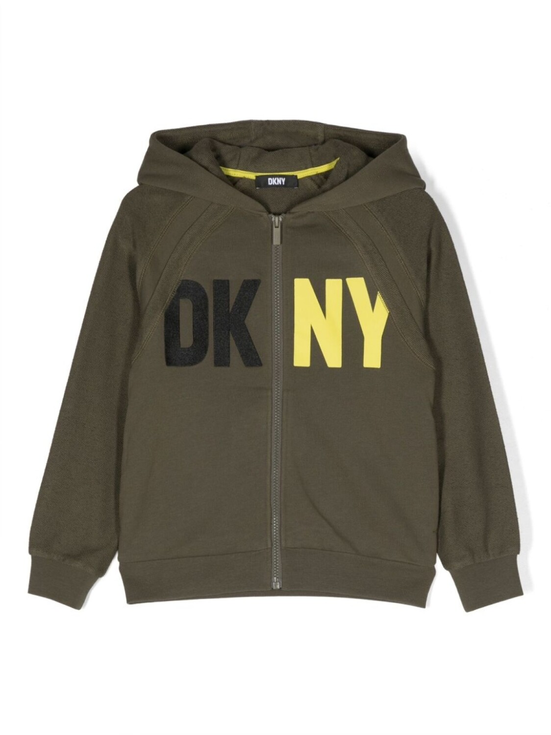 

Худи на молнии с жаккардовым логотипом Dkny Kids, зеленый