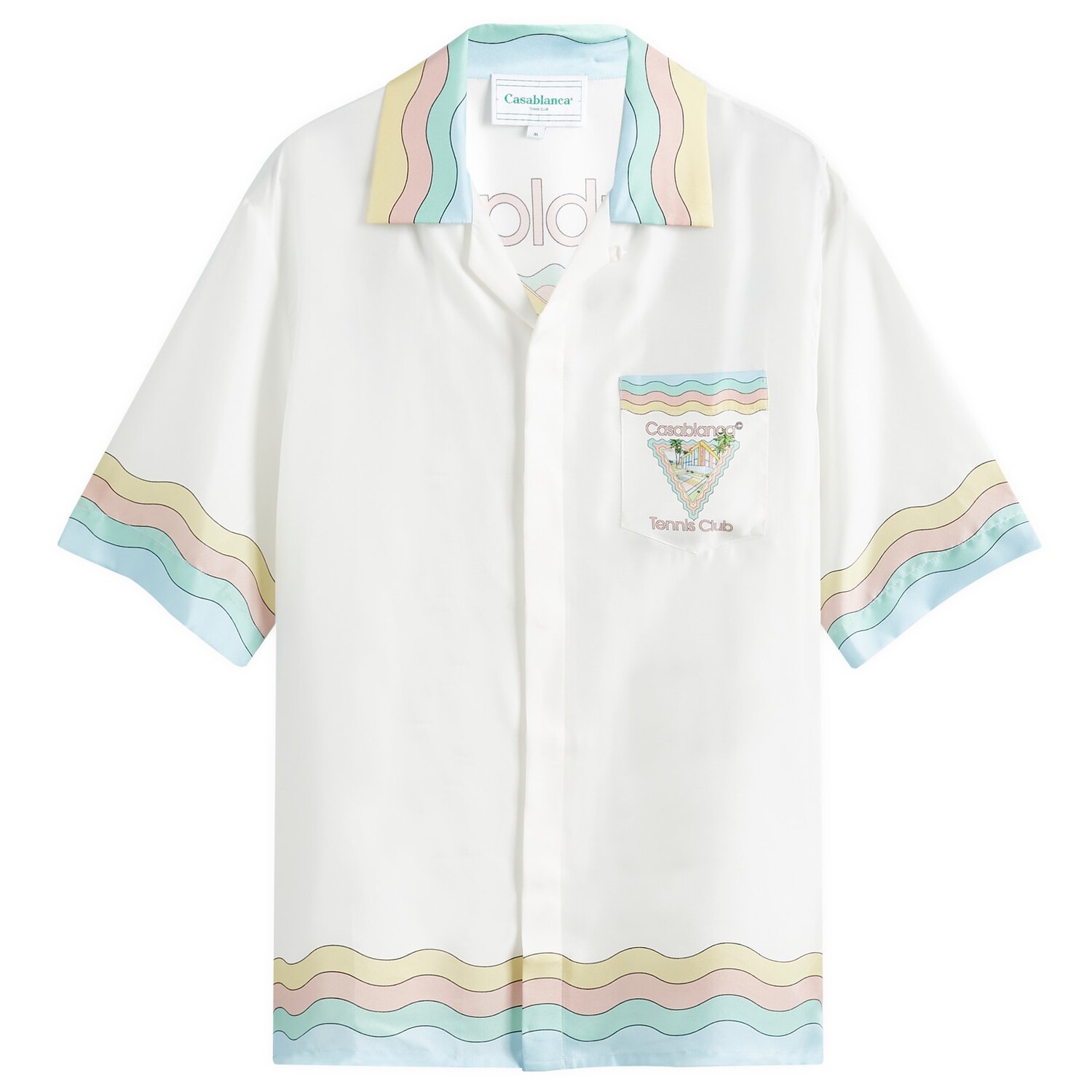 

Рубашка с коротким рукавом Casablanca Tennis Club Icon Short Sleeve Silk Shirt, цвет Maison De Reve