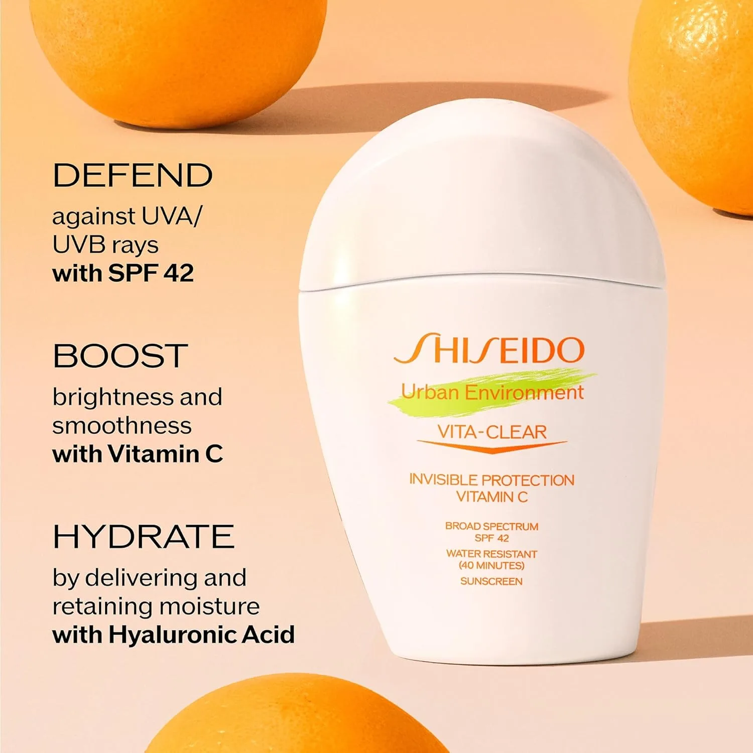Солнцезащитный крем Shiseido Urban Environment Vita-Clear SPF 42 - невидимая формула с витамином С - матирующий эффект, сохраняющийся до 8 часов - некомедогенный - 30 мл — фото 4