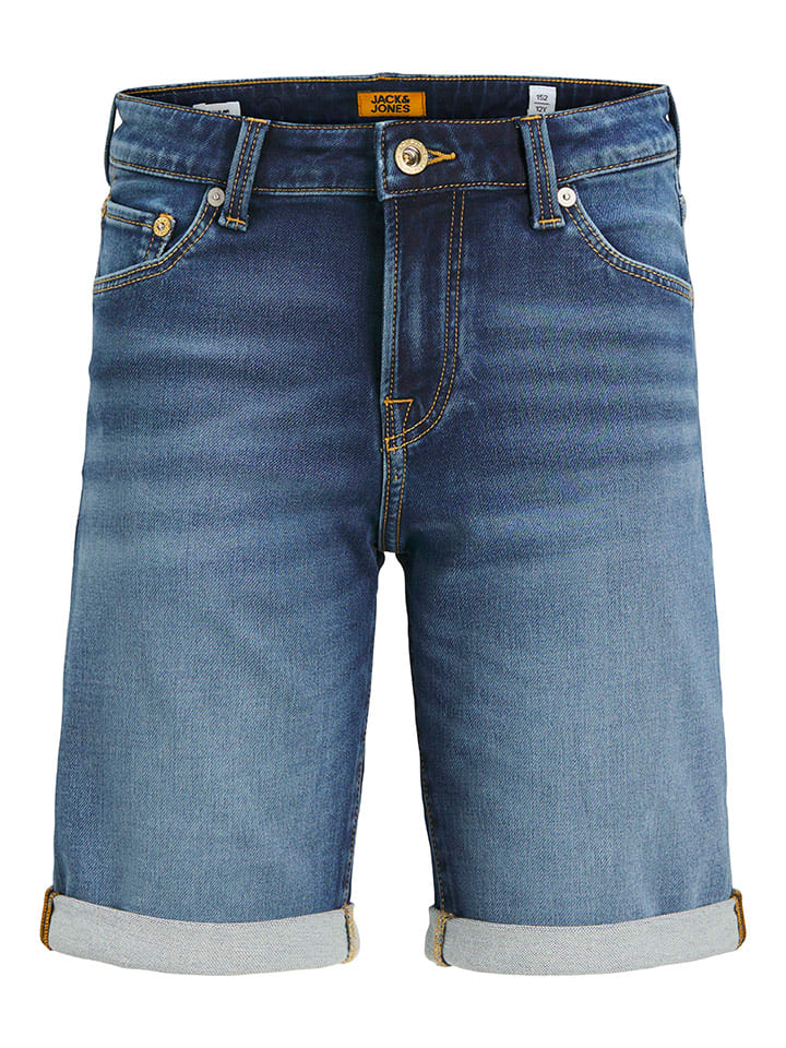 JACK & JONES Junior Джинсовые шорты "Рик" синего цвета — фото 4