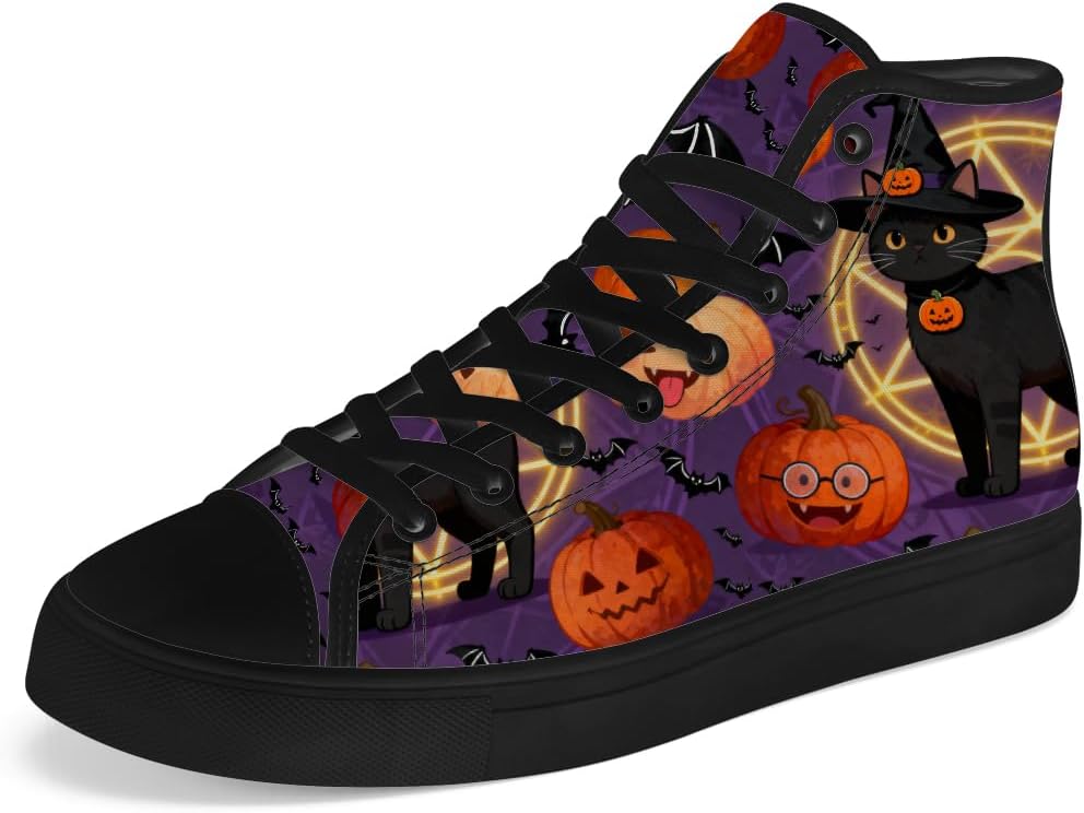 

Мужские и женские высокие кеды с кошкой на тканевой основе, высокие кроссовки на шнуровке, повседневная обувь Chebing, фиолетовый