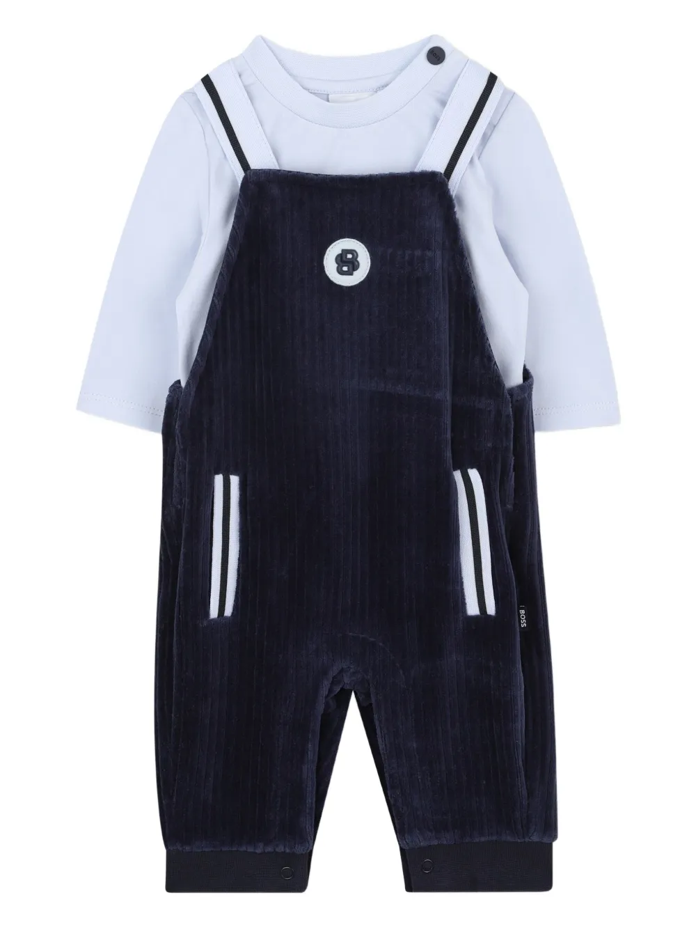 

Комплект из вельветового комбинезона и топа BOSS Kidswear, синий