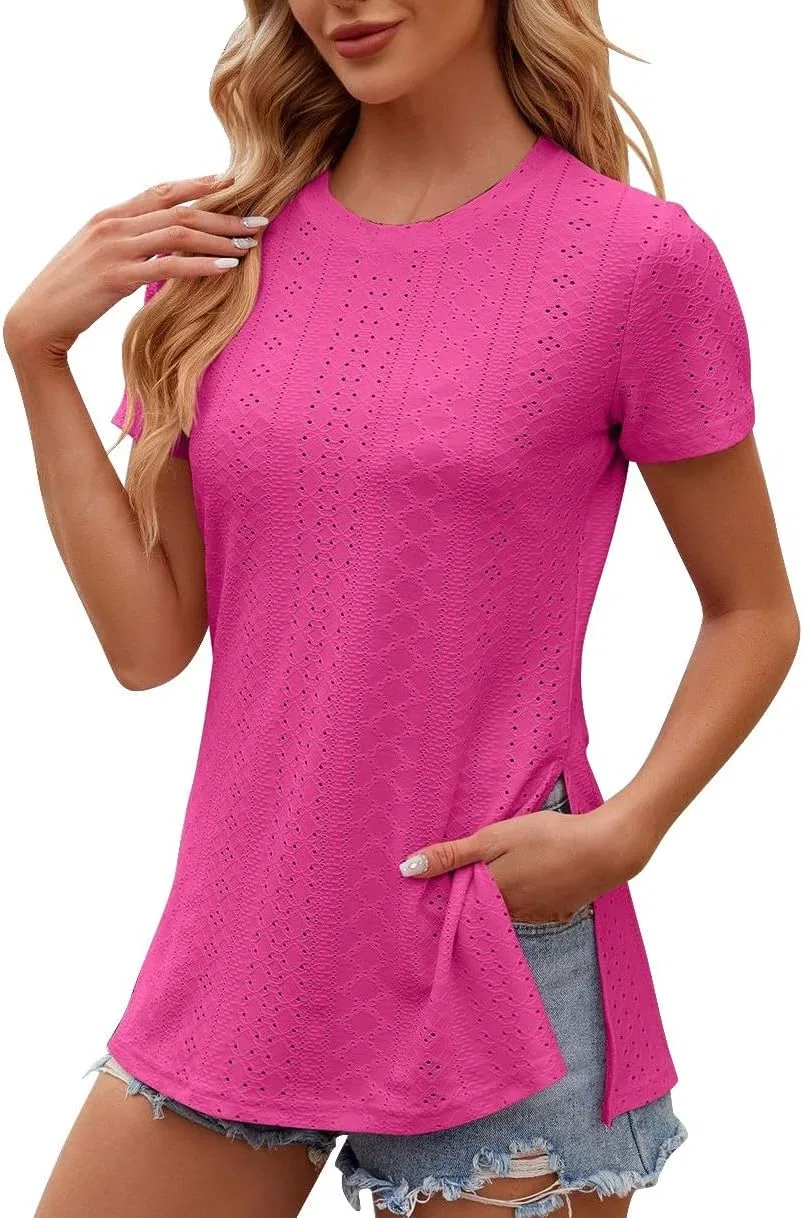 Женская блуза с вышивкой, Generic, Hot Pink