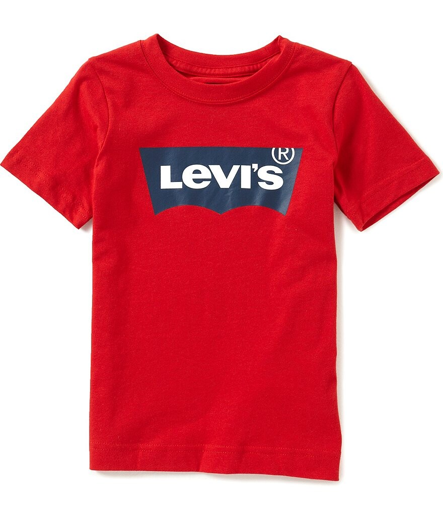 

Футболка с коротким рукавом и логотипом Levi's Little Boys 2T-7, красный
