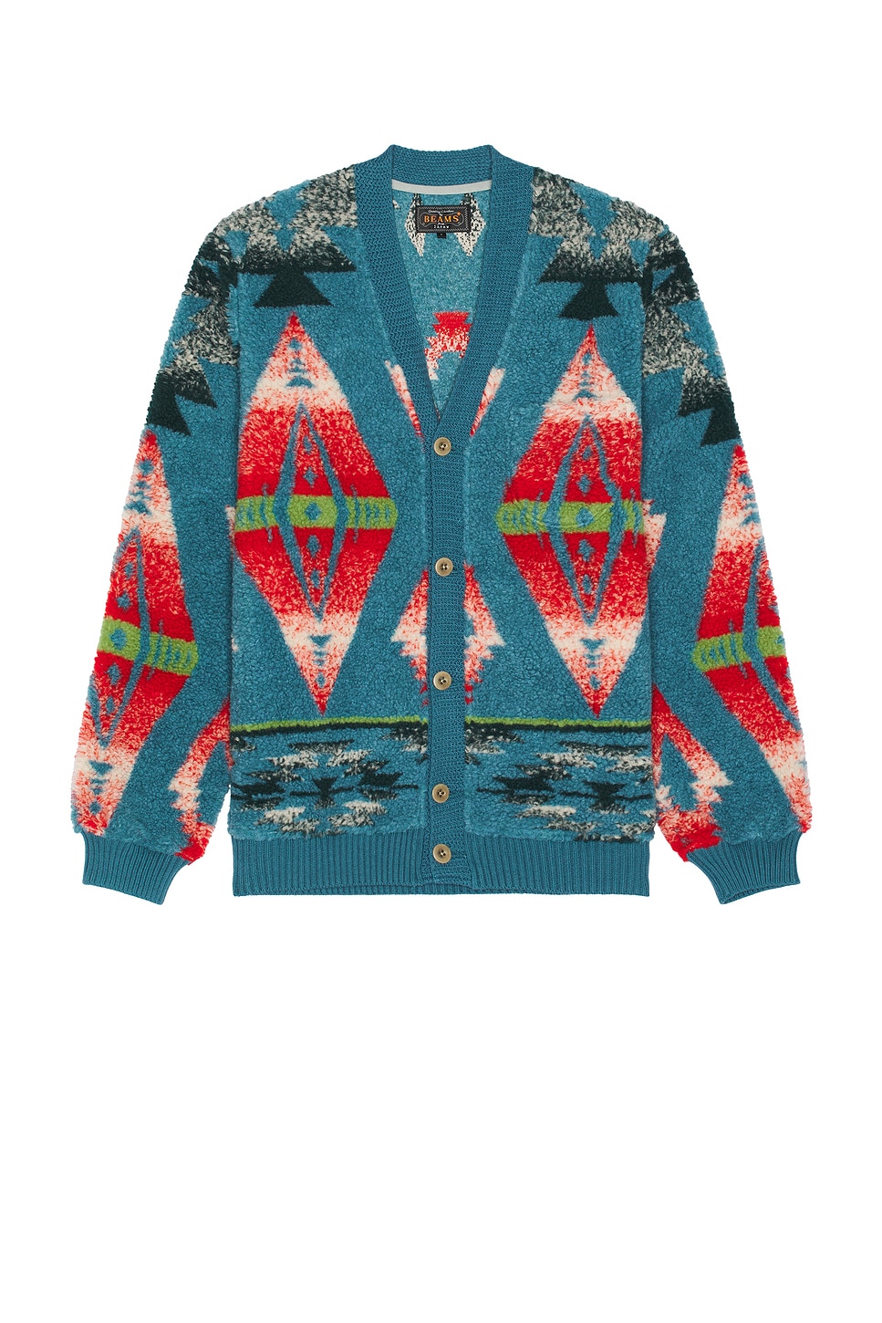 

Кардиган с жаккардом Beams Plus, turquoise