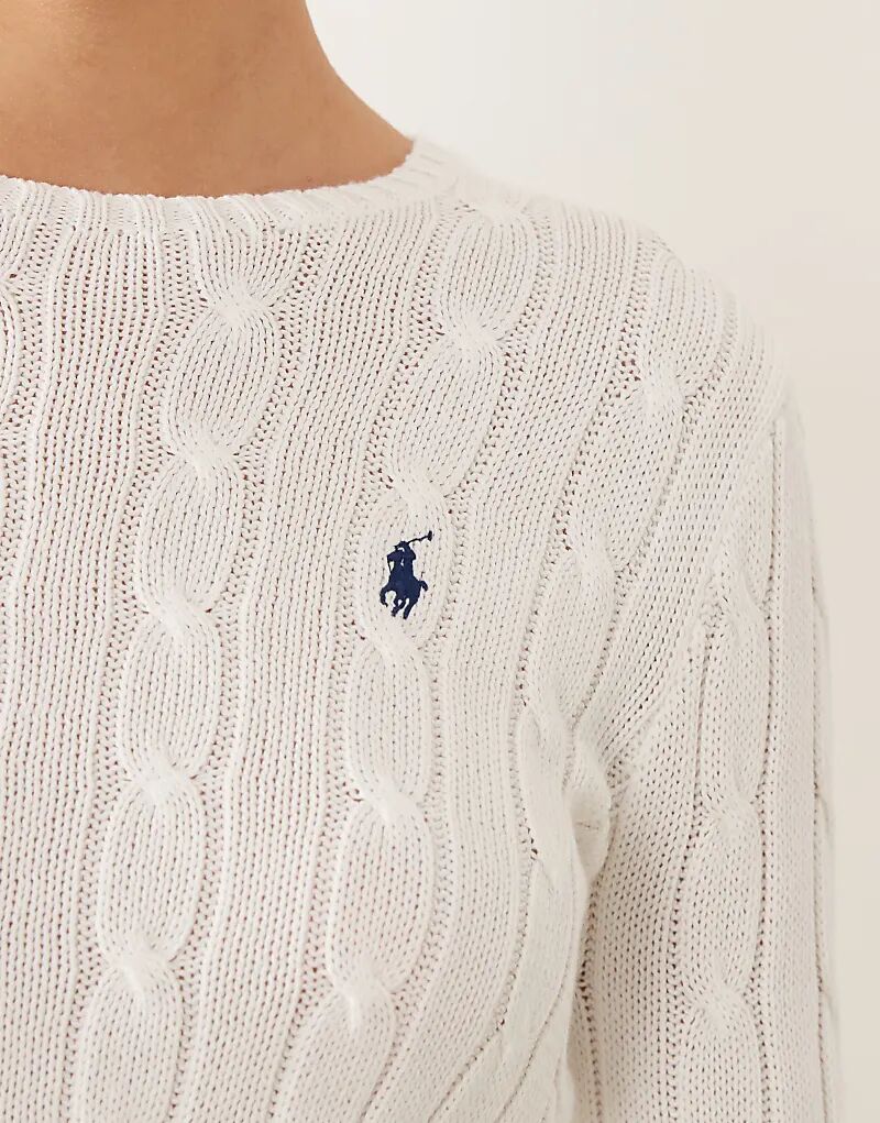 Джемпер Polo Ralph Lauren Julianna icon icon из хлопка с косами белого цвета — фото 3