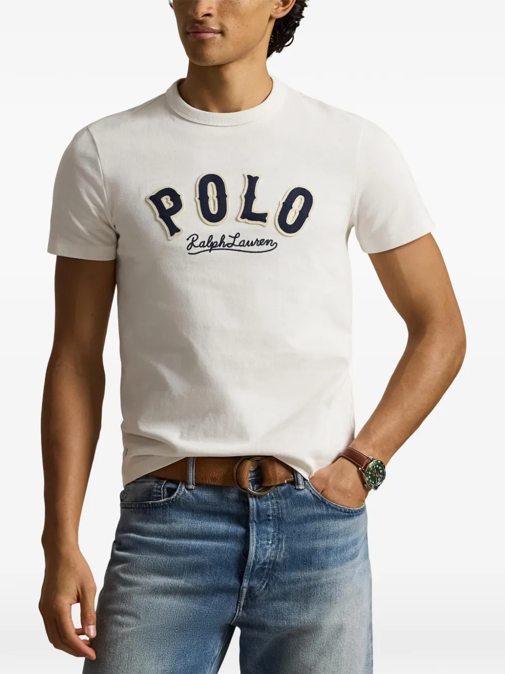 Футболка с короткими рукавами и круглым вырезом POLO RALPH LAUREN, белый — фото 3