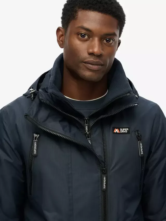 Ветровка с капюшоном в горном стиле, темно-синяя Eclipse Superdry — фото 4