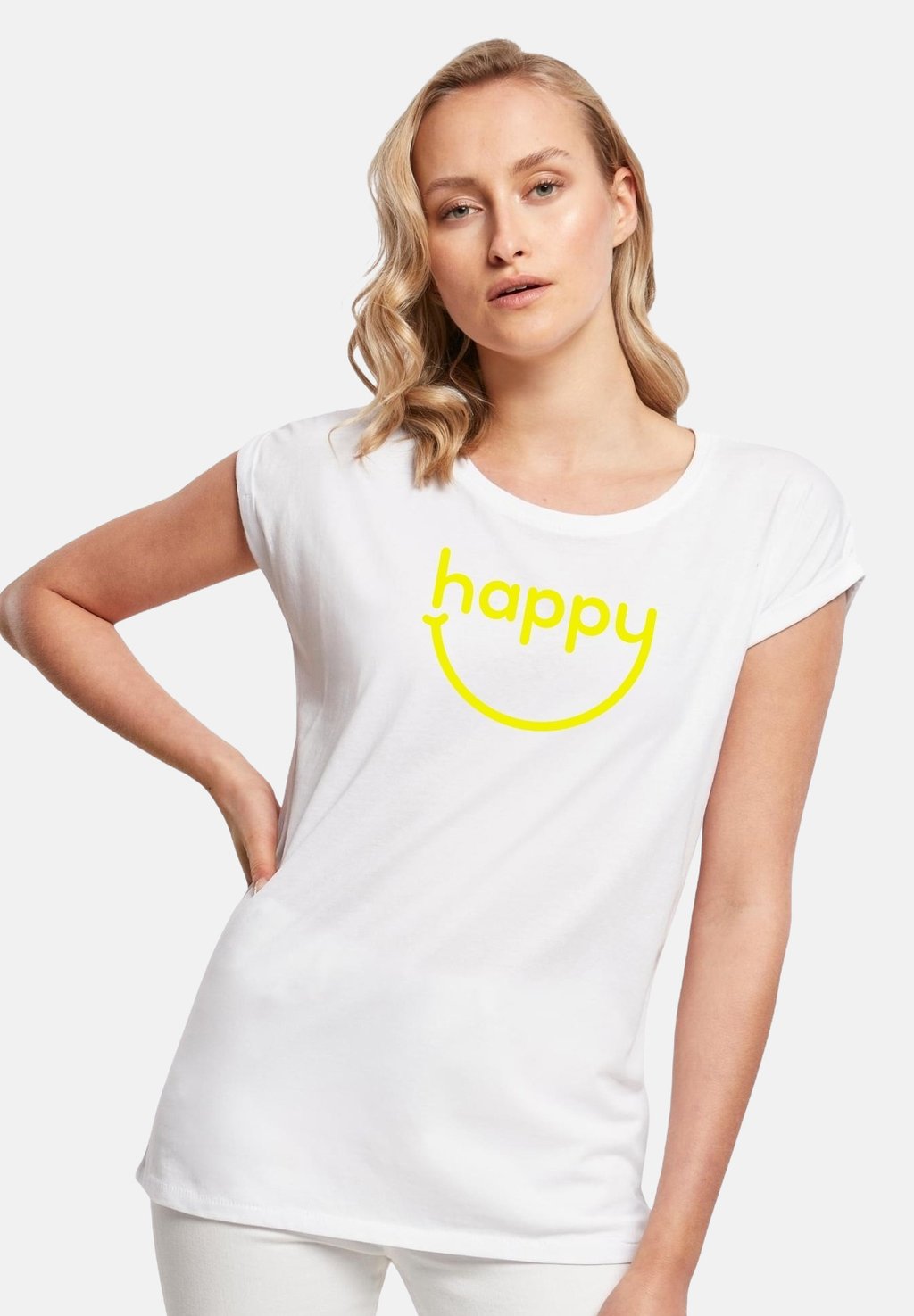 

Футболка с принтом CLASSIC ROLL UP HAPPYSMI Be Famous, белый