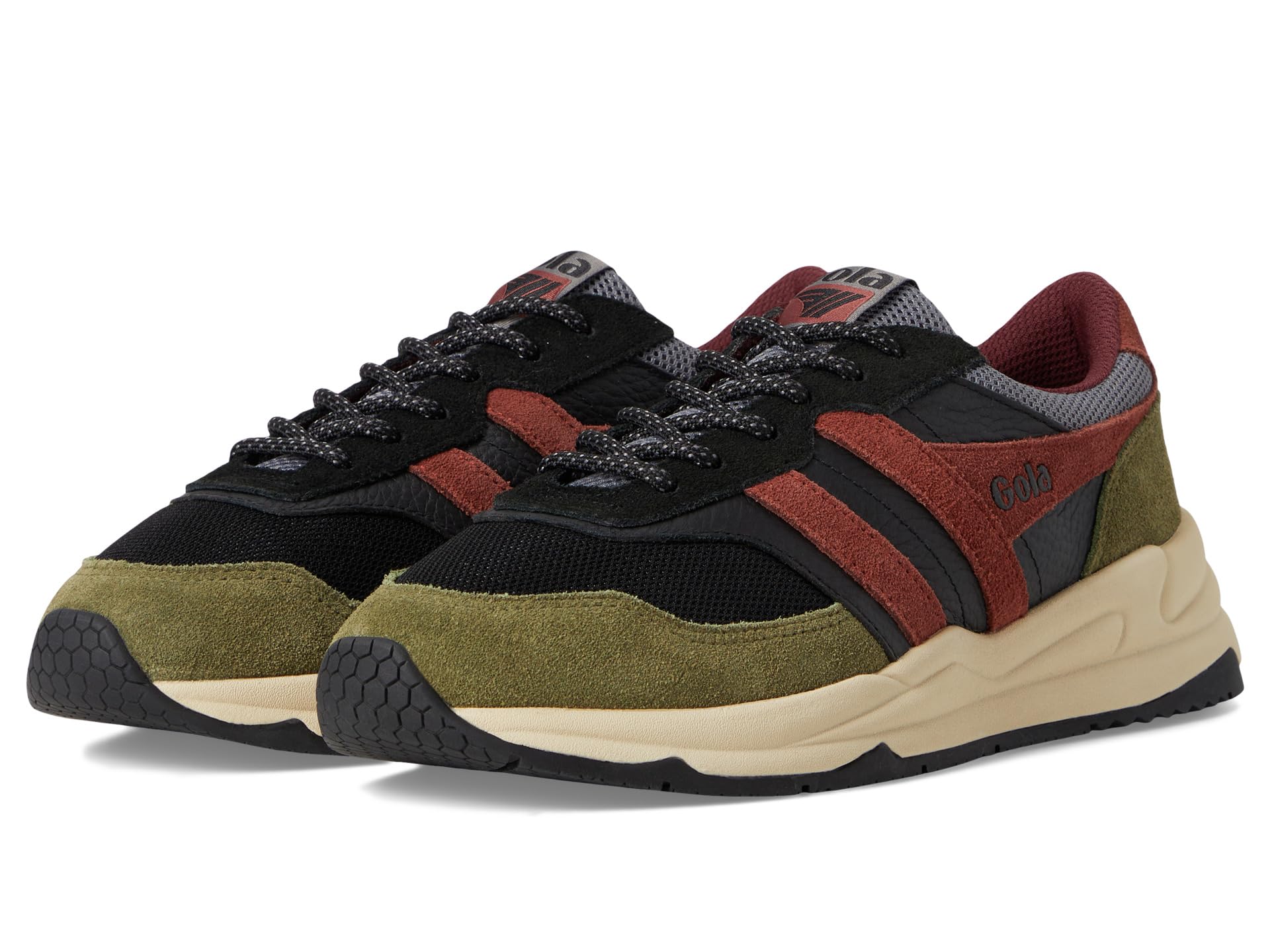 

Кроссовки Gola Titan, цвет Black/Military Green/Rust