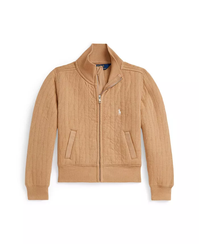 

Детская куртка с воротником и стежкой для девочек размеров 2T-6X Polo Ralph Lauren, загар/бежевый