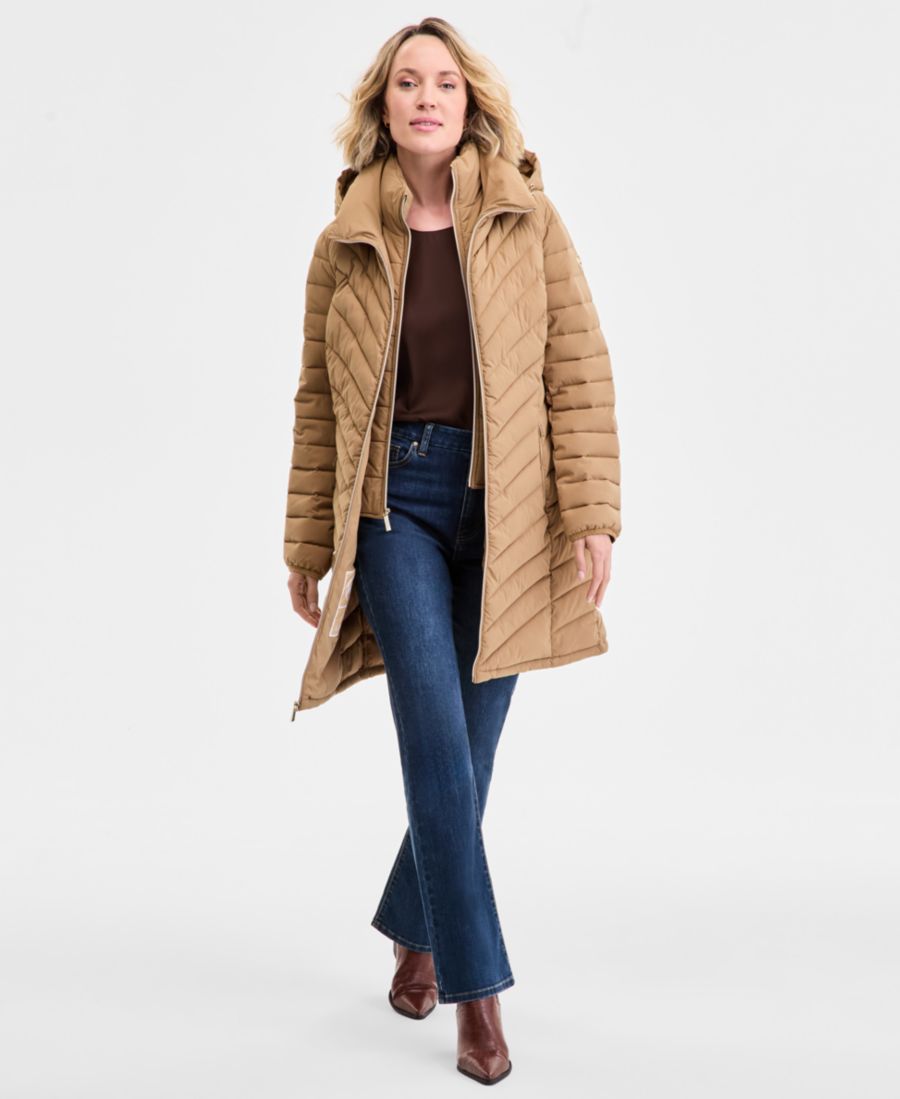 

Женская пуховая куртка с капюшоном, размеры PXXS-XXL Michael Kors, Dark Camel