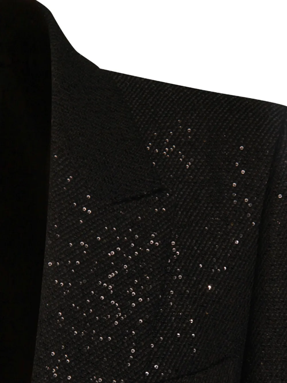 Однобортный пиджак с отделкой из пайеток Tom Ford, черный — фото 3