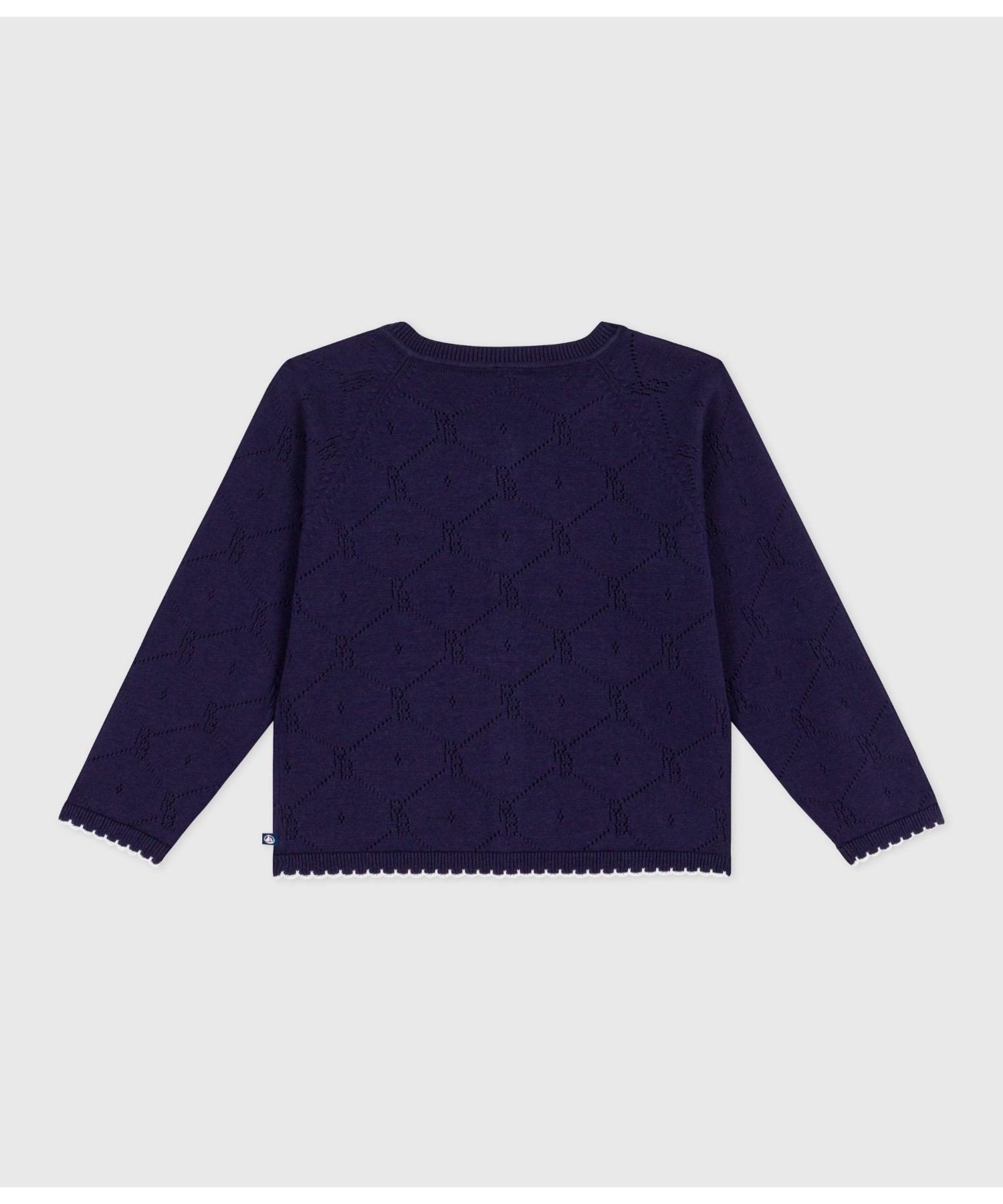 Ажурный вязаный кардиган PETIT BATEAU, Blue — фото 3