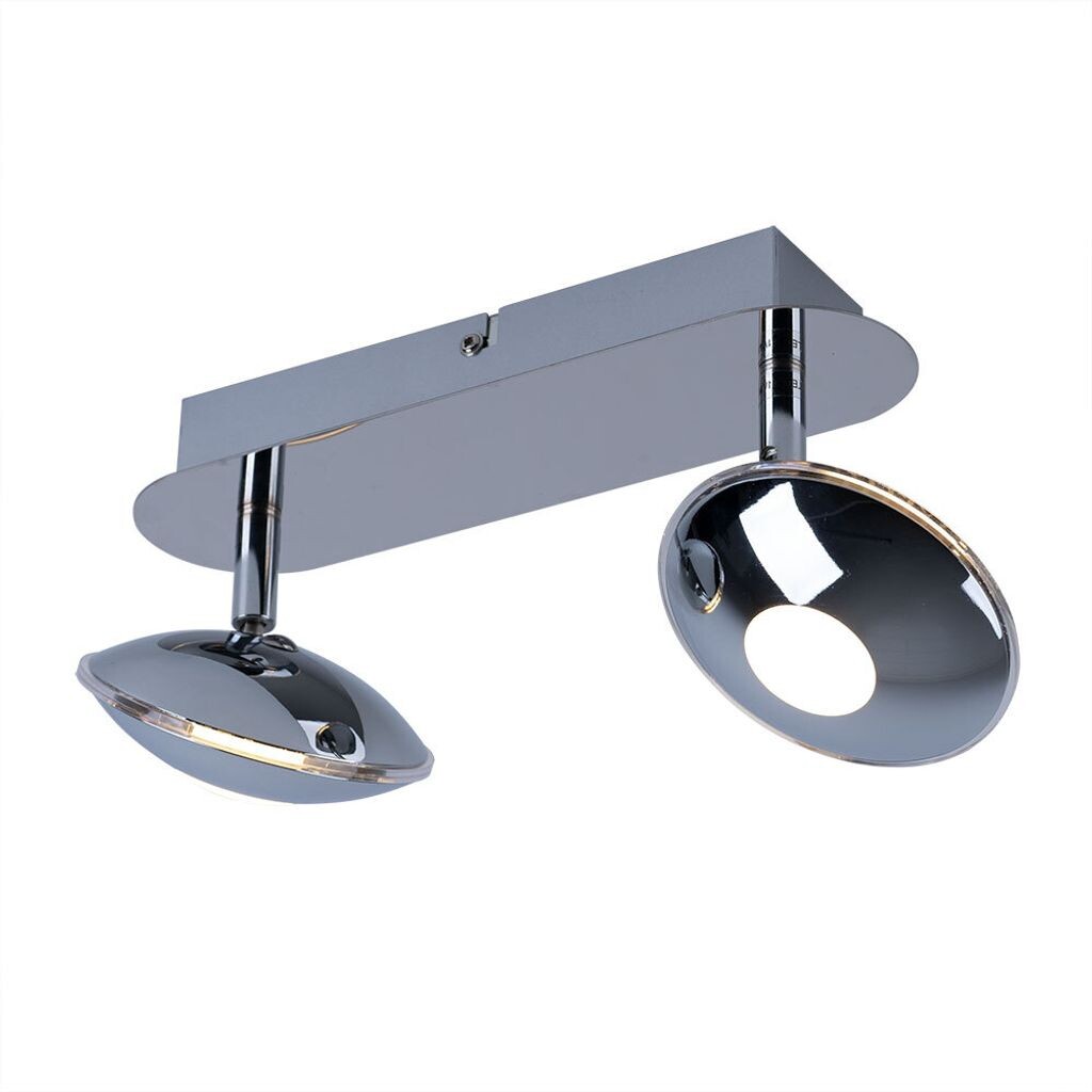 

Светодиодный потолочный светильник, 2 пламени, хром, сатинированный, L 25см Globo Lighting, серебро