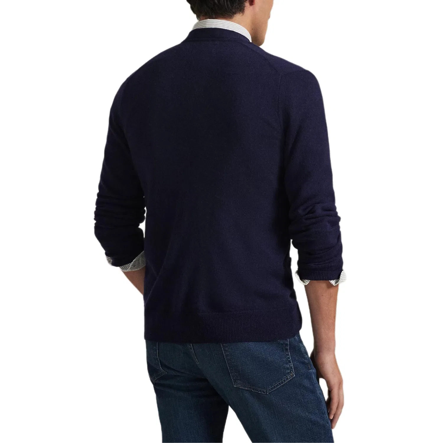 Кардиган из шерсти с вышитым логотипом Polo Ralph Lauren, Hunter Marine Blue — фото 4